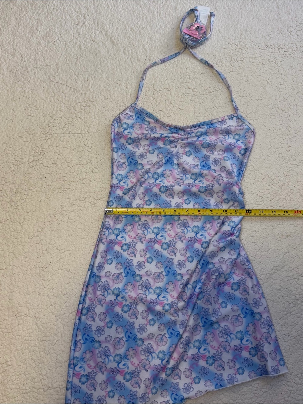 NWT Frankie’s Bikinis 310 Asymmetrical Shine Mini Dress Floral Size Small - Picture 5 of 10